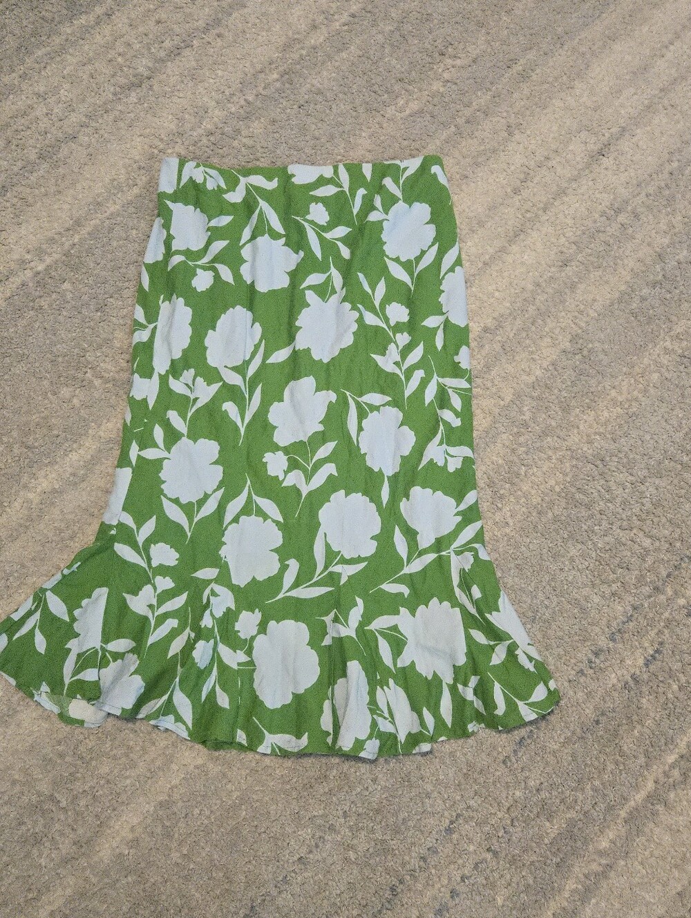 Kate Spade New York Target Green Floral Linen Blend Mermaid Midi Skirt Large - Picture 5 of 5